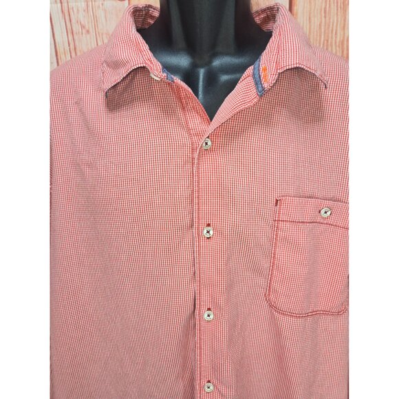 Tommy Bahama Mens Red Gingham Button-Down Shirt XXL - Picture 3 of 7